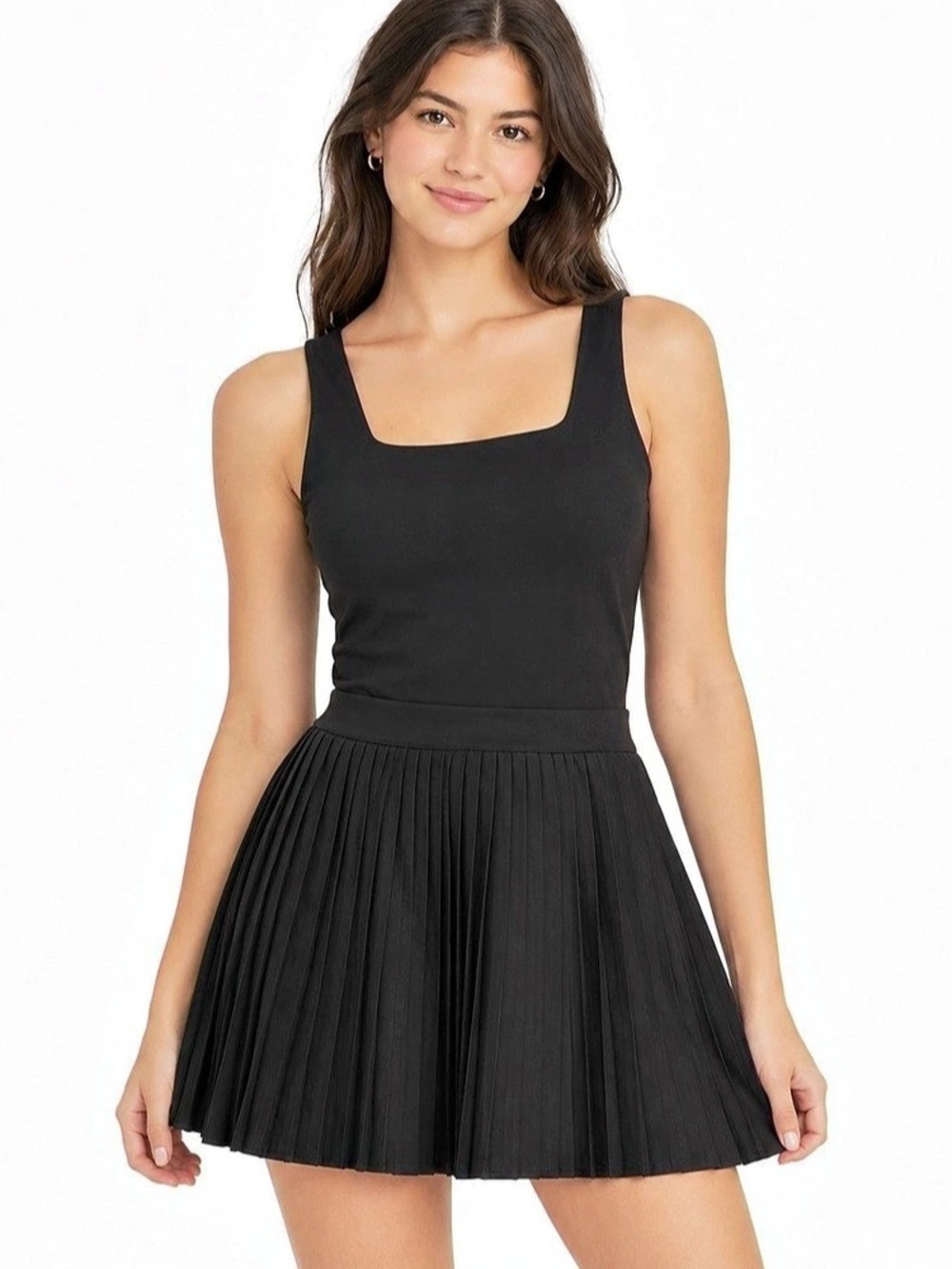 All In Motion Women's Pleated Active Dress with Built in Shorts Black Size XS